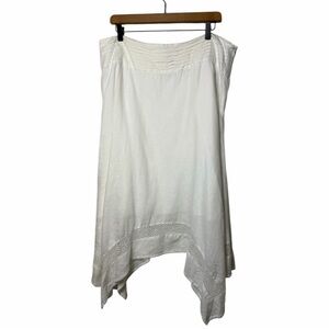 LAUREN JEANS COMPANY RALPH LAUREN WHITE 100% LINEN SKIRT BRAND NEW SIZE 16